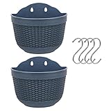 Set von 2 Stück hängenden Pflanzgefäßen Outdoor Hängekorb Kunststoff...