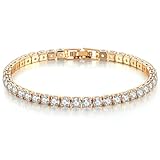 BDEPSTR Tennis Armband Damen Silber Gold, Diamant Armband Damen, Armband...