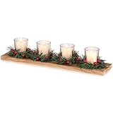 Tischdeko Weihnachten Holz Weihnachtsdeko Set: Romadedi Kerzenständer...
