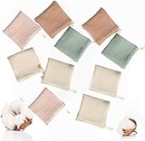 10 Stück Baby Musselin Waschlappen,100% Baumwolle Kinderservietten Handtücher...