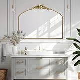 G-LEAF Barock Gold Antik Spiegel, Vintage Wandspiegel mit Bogenform im...