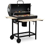 BBQ-Toro Holzkohle Grillwagen mit Deckel | Ø 80 x (L) 42 cm | Premium...