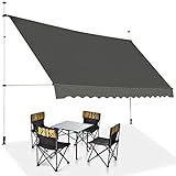 RELAX4LIFE Klemmmarkise 400 cm breit, Markise Balkon ohne Bohren,...