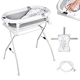 moovkee. Babybadewanne mit Gestell 80cm - Grau Baby Badewanne Faltbar mit...