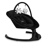 MoMi KENANI ONYX Babywippe für Babys bis 9 kg, mit LED-Display, Fernbedienung &...