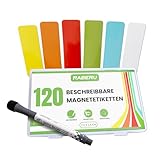 Raberu Magnet Streifen - 120 Stück (6 Farben) - 75x25 mm - Mehrfach...