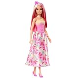 Barbie Royal-Puppe mit fantasievollen Haaren in Blond und Pink, bunten...