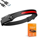 Dealeez Kopflampe Stirnlampe LED Wiederaufladbar mit Bewegungssensor -...