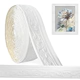 Hengrongshen Zierleisten Selbstklebend Weiß, Selbstklebende Bordüre 10m x 8cm...