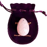 Rosenquarz Yoni Ei, gebohrt, Mittel, mit Zertifikat und Anleitung, Pink Love...