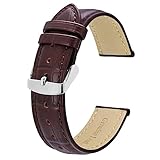 BISONSTRAP Uhrenarmband 20mm, Armband aus Alligator Geprägtem Leder, Kaffee...
