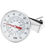 Milchthermometer, ideal für Milchkäse, Joghurt, Kaffee, mit Sonde (165 mm...