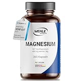 Magnesium 400mg Kapseln hochdosiert - 365 Stück (1 Jahr) 667mg je Kapsel, davon...