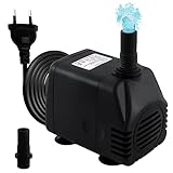 Awroutdoor Wasserpumpe Tauchpumpe, Ultraleise Teichpumpen,1000L/H Aquariumpump...