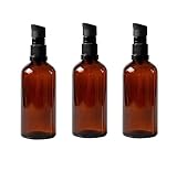 TUPANDY 3 x 100 ml bernsteinfarbene Glas-Lotion-Flaschen, leer, nachfüllbar,...