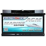 AGM Batterie 100Ah 12V – Solarbatterie für Wohnmobil, Wohnwagen, Boot, Mover...