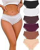 ALL OF ME 6er Pack Baumwolle Unterwäsche Damen Unterhosen Frauen Brazilian Slip...