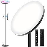 OTREN LED Stehlampe Wohnzimmer Dimmbar, LED Deckenfluter RGB mit Fernbedienung...