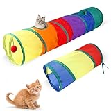 Katzentunnel, 2 Stück Faltbarer Katzen Kaninchen Tunnel 2-Wege Hundetunnel mit...