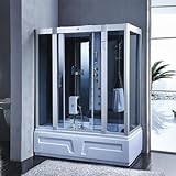 PureHaven 2in1 Whirlpool und Dampfdusche 150x90 cm mit Tropenbrause...