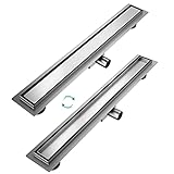 EMKE Duschrinne 70cm Edelstahl Befliesbar Komplettset Bodenablauf Dusche Siphon...