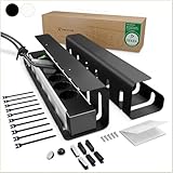 UNITURE® Kabelkanal Schreibtisch [DEKRA Zertifiziert] - 2er Set Kabelmanagement...