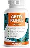 Aktivkohle Kapseln 180x - optimal hochdosiert mit 2000 mg Aktivkohle pro Tag -...
