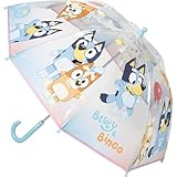 Bluey Regenschirm für Kinder mit buntem und fröhlichem Design – Windfester...
