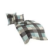 Bierbaum Bettwäsche 6452, Fein-Biber, Designed in Germany, türkis 02, 155 x...