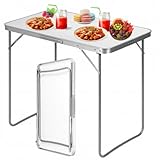 KRUMAD Campingtisch Klappbar 70x50x60 cm, Gartentisch Ausziehbar, Klapptisch...