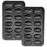 Hurifeng 12-Fach Madeleine Backform - Antihaft Karbonstahl Backblech für...