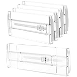 COKIHOM 4 Stück 10cm Hohe Schubladentrenner Verstellbar, 25-43cm Erweiterbares...