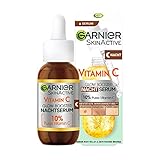 Garnier Nachtserum mit Vitamin C, Gegen dunkle Flecken und müde Haut, Vegane...