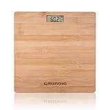 Grundig Personenwaage - Digitale Bambus Waage - Max. 180KG - Waage mit...