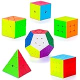 Coolzon Zauberwürfel Set, 6 Stück Speed Cube Set 2x2x2 3x3x3 4x4x4 Pyraminx...