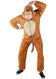 Foxxeo Affen Kostüm für Erwachsene - Herren Größe S-XXXXL - Tier Onesie...