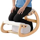 MallVitally Adjustable Kniestuhl, hölzerner ergonomischer Schaukelstuhl -...