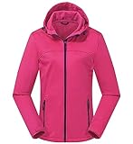 ATLASLAVA Damen Softshelljacke Leichte mit Fleece-Futter Kapuze Windjacke Laufen...