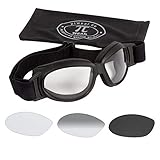 PiWear® Black Hills kleine Motorradbrille selbsttönend über Helm winddicht...