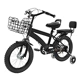 HUOMMGS Kinderfahrrad 14 Zoll Kinder Fahrrad mit Stützrädern und Korb...