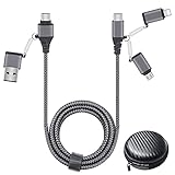 Multi USB Kabel, USB C auf USB C Kabel Nylon Mehrfach Universal ladekabel USB...