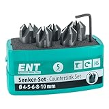 ENT 26516 5-tlg Aufsteckversenker-Set HSS, Durchmesser (d) 4, 5, 6, 8 und 10 mm,...