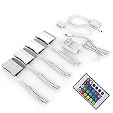 B.K.Licht - LED Glasboden Strip mit Fernbedienung, buntes RGB Licht, dimmbar,...