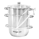 Mega-M Dampffalter GROSS 8 L - Edelstahl, universell, für jeden Herd GAZ...
