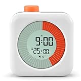 BlueSwan Visueller Timer Digital, 3 in 1 Timer mit Drehbarer, Eieruhr Kinder, Uhr und Stumme Alarmfunktion, 60-Min Countdown, Kinder Zeitmanagement Tool, für ADHD, Zuhause, Küche, Kochen, Büro, Weiß