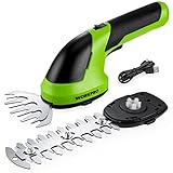 WORKPRO Gartenschere Akku 7,2V Grün, Handliche Grasschere Mit 2 Messern,...