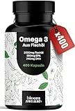 Omega 3 Kapseln Hochdosiert - 400 Kapseln mit 2000mg - EPA 360mg & DHA 240mg...