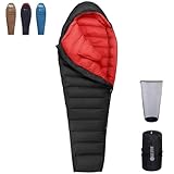QEZER Daunenschlafsack für Erwachsene and Kind, leichte Winter Schlafsack...
