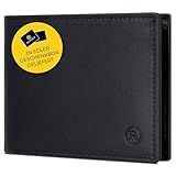 RUTAKO Leder Geldbörse Herren mit RFID Schutz - Portemonnaie mit Münzfach -...