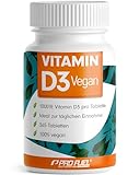 Vitamin D3 VEGAN 1000 IE - 365 Tabletten - Jahresvorrat Vitamin D3 - optimal...
